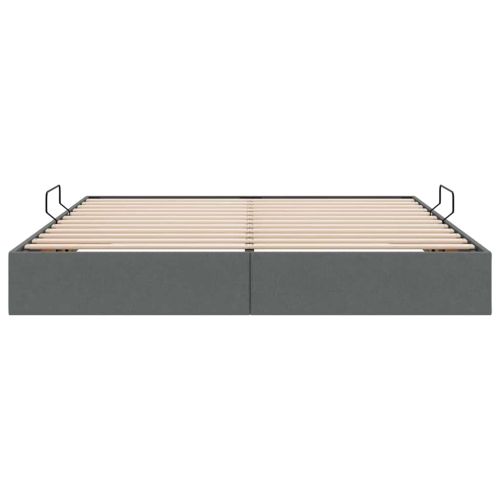 Легло с място за съхранение Тъмен сив 160 x 200 cm текстил