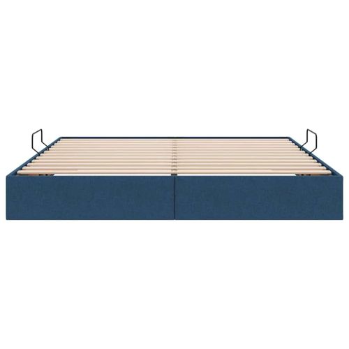 Легло с място за съхранение с матрак Синьо 160 x 200 cm текстил