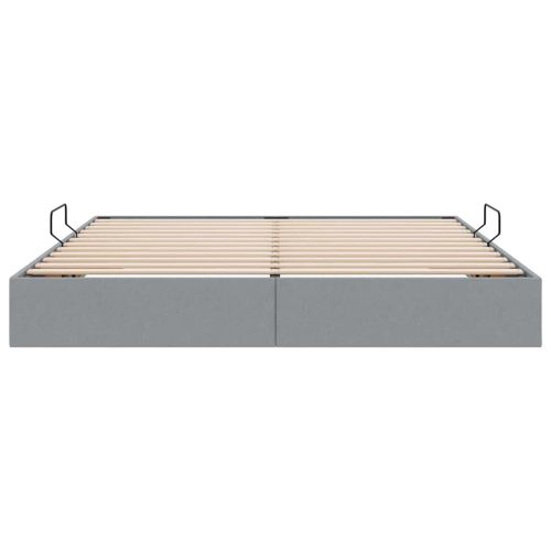 Легло с място за съхранение Светлосиво 180 x 200 cm текстил