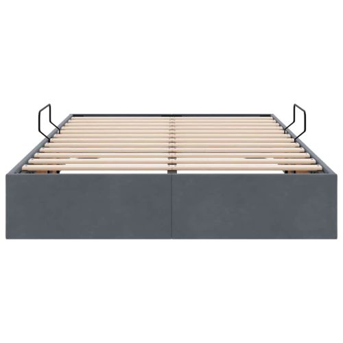 Легло с място за съхранение Тъмен сив 120 x 200 cm Кадифе