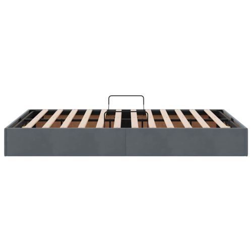 Легло с място за съхранение Тъмен сив 120 x 200 cm Кадифе