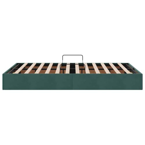 Легло с място за съхранение Тъмен зелен 120 x 200 cm Кадифе