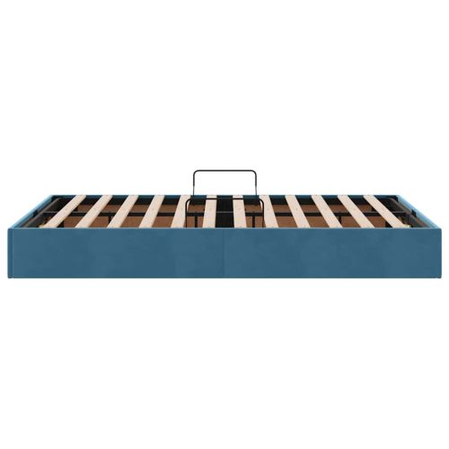 Легло с място за съхранение Тъмен син 120 x 200 cm Кадифе