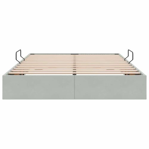 Легло с място за съхранение Светлосиво 140 x 190 cm Кадифе