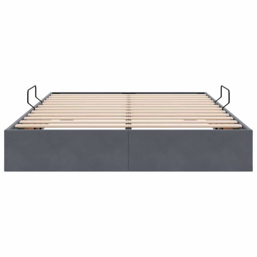 Легло с място за съхранение Тъмен сив 140 x 190 cm Кадифе