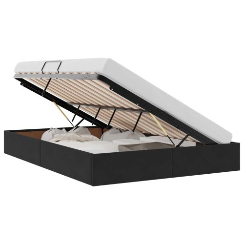 Легло с място за съхранение с матрак Черно 140 x 200 cm Кадифе
