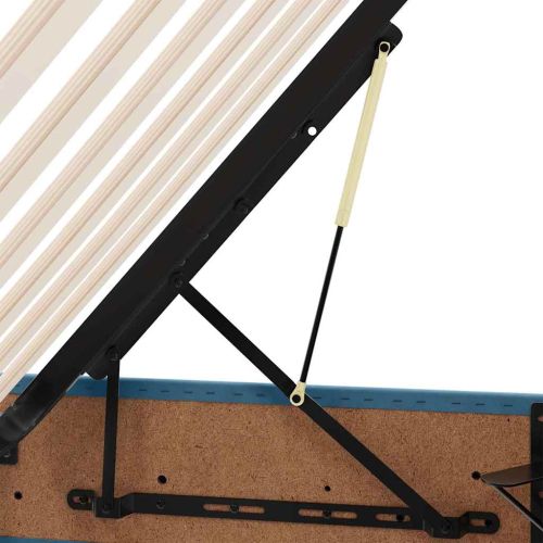 Легло с място за съхранение Тъмен син 140 x 200 cm Кадифе