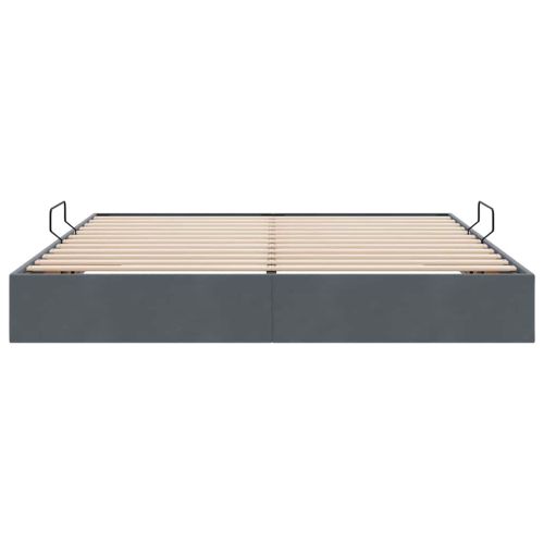 Легло с място за съхранение Тъмен сив 160 x 200 cm Кадифе