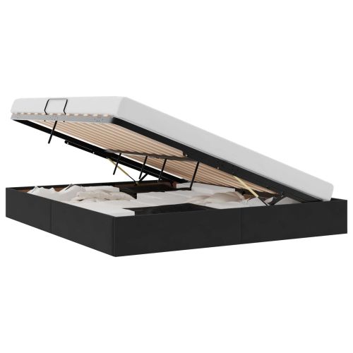 Легло с място за съхранение с матрак Черно 160 x 200 cm Кадифе