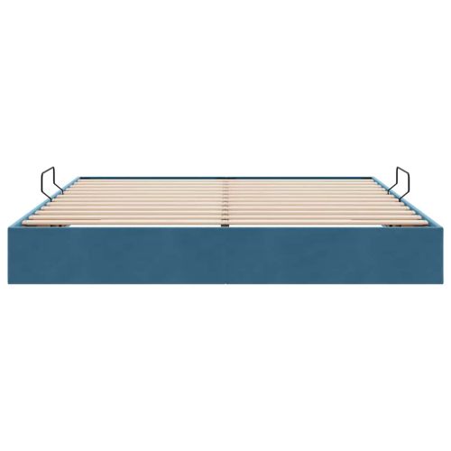 Легло с място за съхранение Тъмен син 160 x 200 cm Кадифе