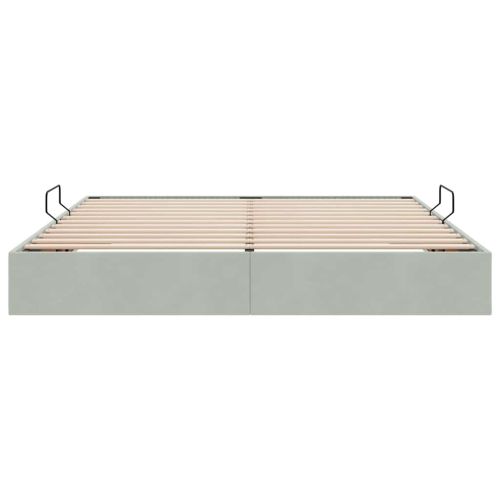 Легло с място за съхранение Светлосиво 180 x 200 cm Кадифе
