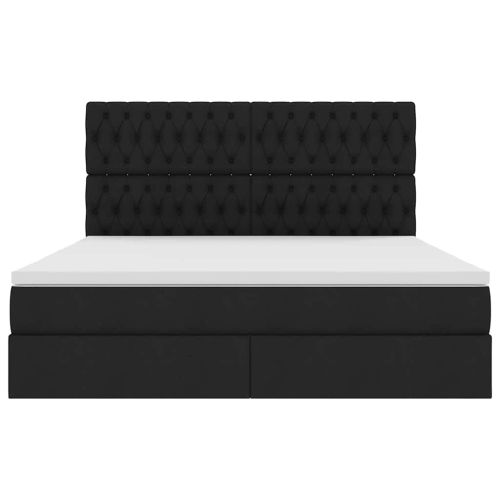 Легло с място за съхранение и матрак Черно 160 x 200 cm