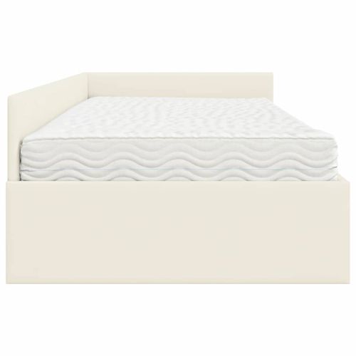 Ъглова рамка за легло с матрак Друг с таблото 2 pcs Крем Кадифе