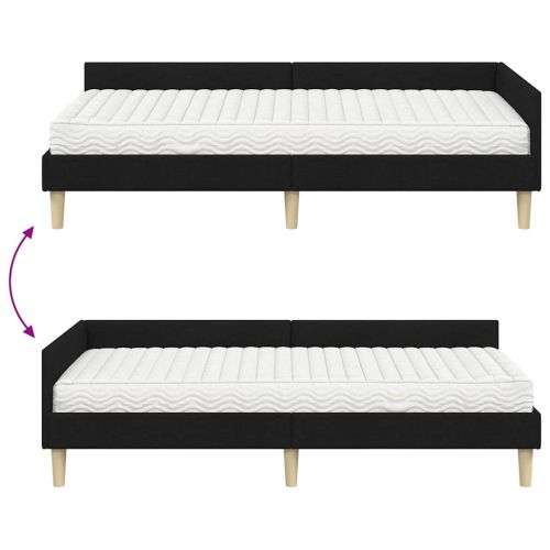 Ъглова рамка за легло с матрак Друг 2 pcs Зелен текстил