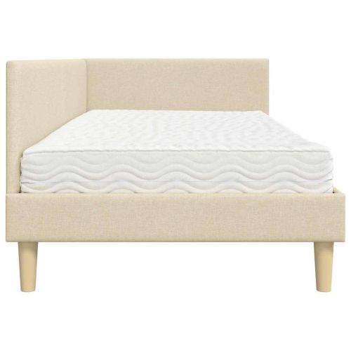 Ъглова рамка за легло с матрак Друг 2 pcs Крем текстил