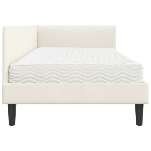 Ъглова рамка за легло с матрак Друг с таблото 2 pcs Крем Кадифе