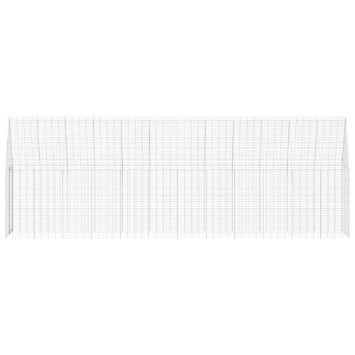 Клетка за пилета 2 pcs Сребрист 600 x 100 x 210 см