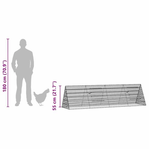 Клетка за пилета Сребрист 215 x 55 x 55 см