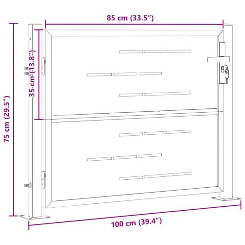Градинска врата Сребрист 100 x 75 cm Неръждаема стомана
