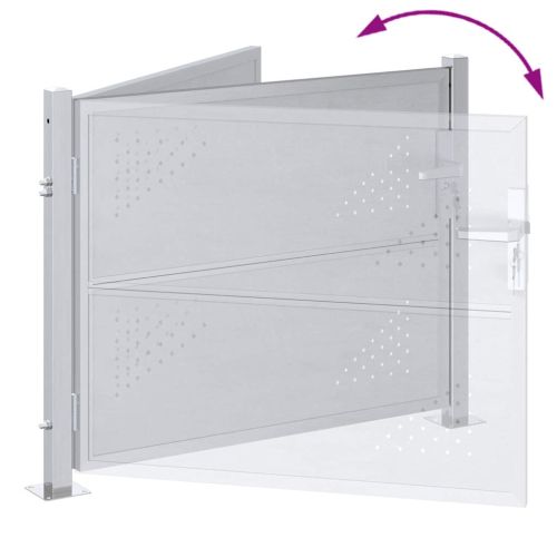 Градинска врата Сребрист 100 x 75 cm Неръждаема стомана