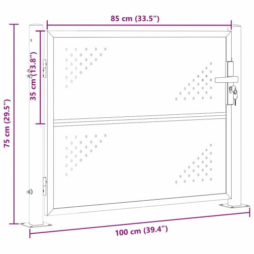Градинска врата Сребрист 100 x 75 cm Неръждаема стомана