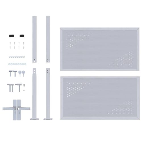 Градинска врата Сребрист 95 x 100 cm Неръждаема стомана