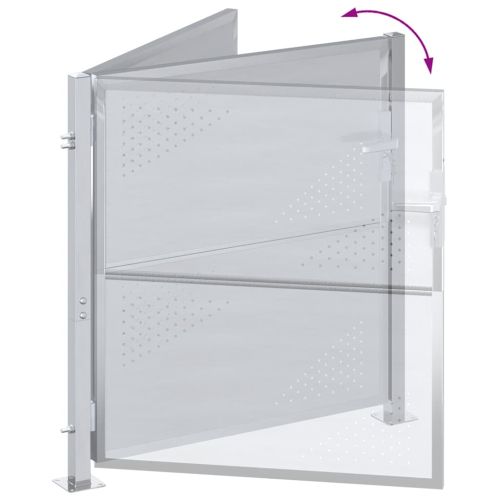 Градинска врата Сребрист 95 x 100 cm Неръждаема стомана