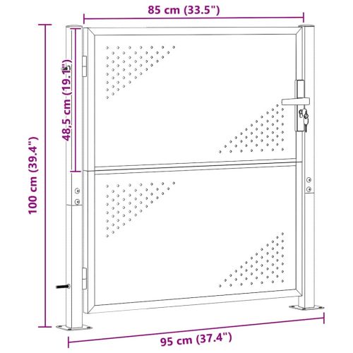 Градинска врата Сребрист 95 x 100 cm Неръждаема стомана