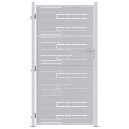 Градинска врата Сребрист 96 x 180 см Неръждаема стомана