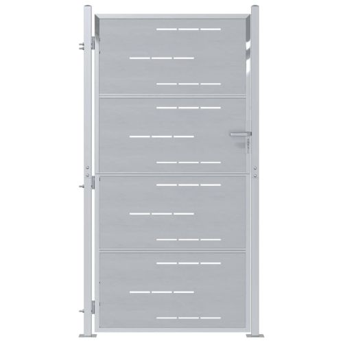 Градинска врата Сребрист 96 x 180 см Неръждаема стомана