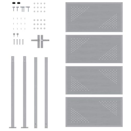 Градинска врата Сребрист 96 x 180 см Неръждаема стомана