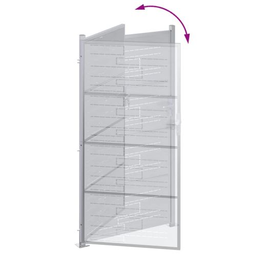 Градинска врата Сребрист 96 x 200 см Неръждаема стомана