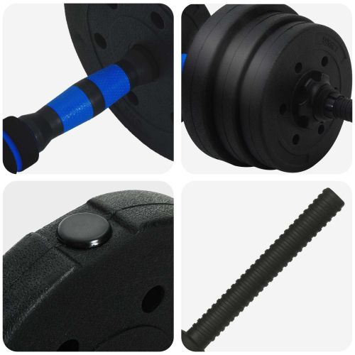 Комплект 2 в 1 дъмбел Черен и син 121 x 19,5 x 19,5 см