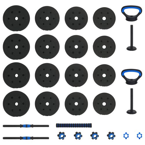 Комплект 4 в 1 дъмбел Черен и син 121 x 19,5 x 19,5 см