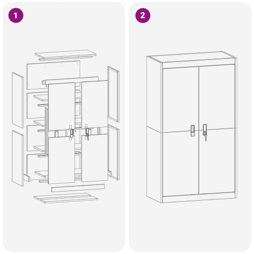 Шкаф за съхранение 2 pcs Горчично жълто 80 x 40 x 140 см