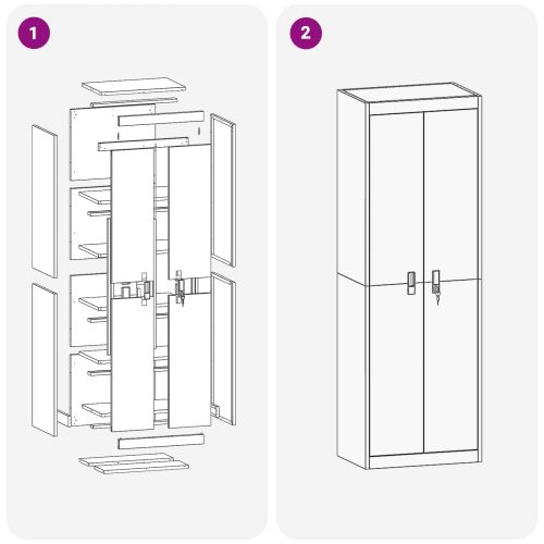 Шкаф за съхранение 2 pcs Маслинено зелено 60 x 40 x 180 см
