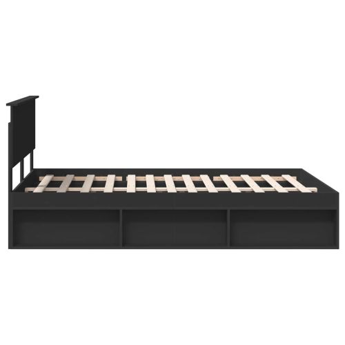 Рамка за легло с таблото Черно 160 x 200 cm Инженерно дърво