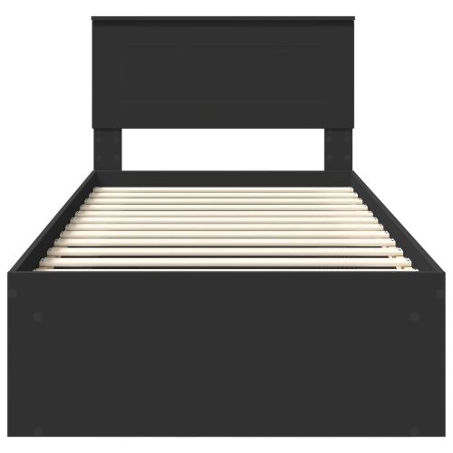 Рамка за легло с таблото Черно 90 x 190 cm Инженерно дърво