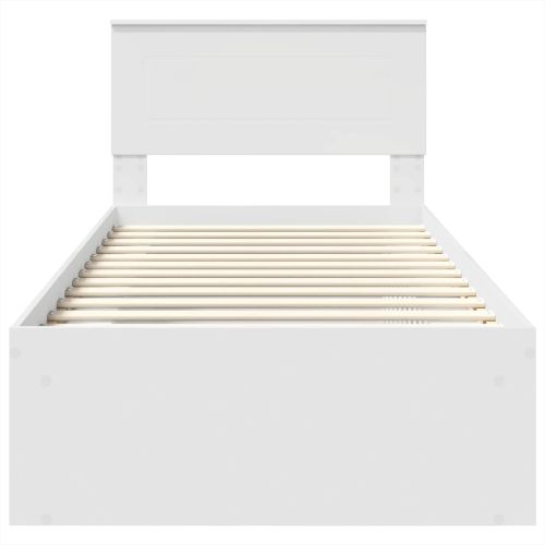 Рамка за легло с таблото Бяло 75 x 190 cm Инженерно дърво