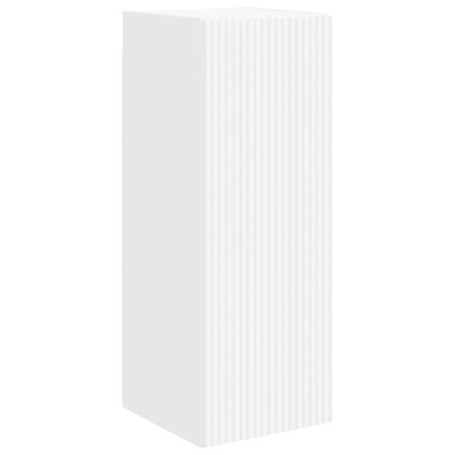 Комплект за стена на телевизор 4 pcs Бяло Инженерно дърво