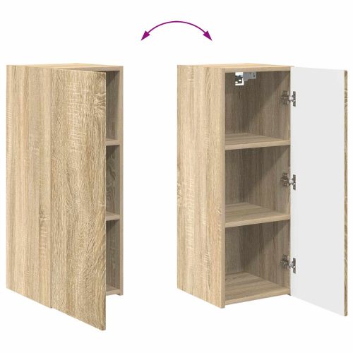 Комплект за стена на телевизор 4 pcs Сонома дъб Инженерно дърво