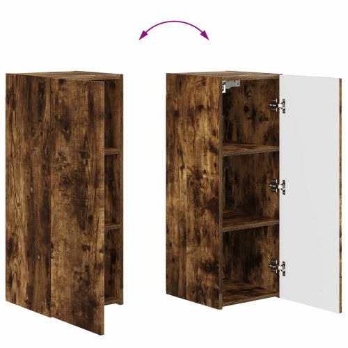 Комплект за стена на телевизор 4 pcs Димян дъб Инженерно дърво