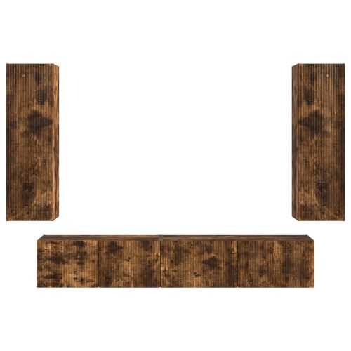 Комплект ТВ шкаф 3 pcs Димян дъб Инженерно дърво