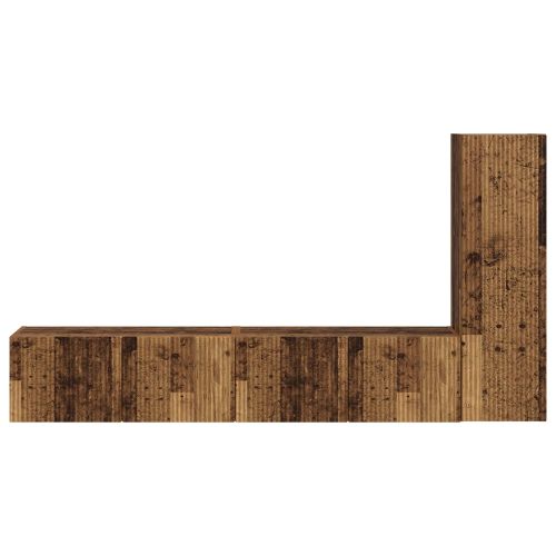 Комплект ТВ шкаф 2 pcs Старо дърво Инженерно дърво