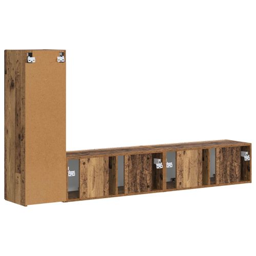 Комплект ТВ шкаф 2 pcs Старо дърво Инженерно дърво