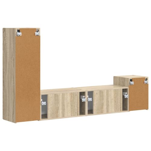 Комплект ТВ шкаф 4 pcs Сонома дъб Инженерно дърво
