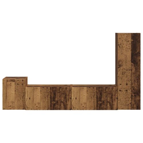 Комплект ТВ шкаф 4 pcs Старо дърво Инженерно дърво