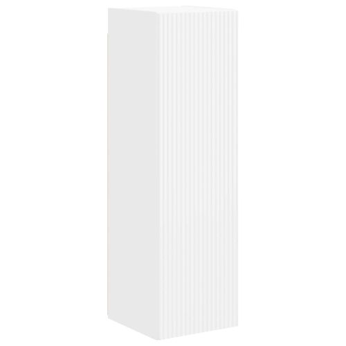 Комплект ТВ шкаф Монтиране на стена 4 pcs Бяло Инженерно дърво