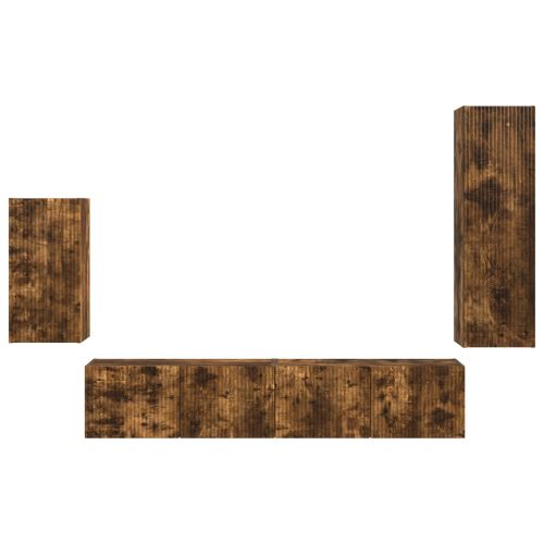 Комплект ТВ шкаф 3 pcs Димян дъб Инженерно дърво