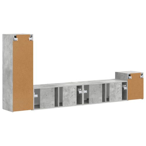 Комплект ТВ шкаф 3 pcs Циментено сиво Инженерно дърво